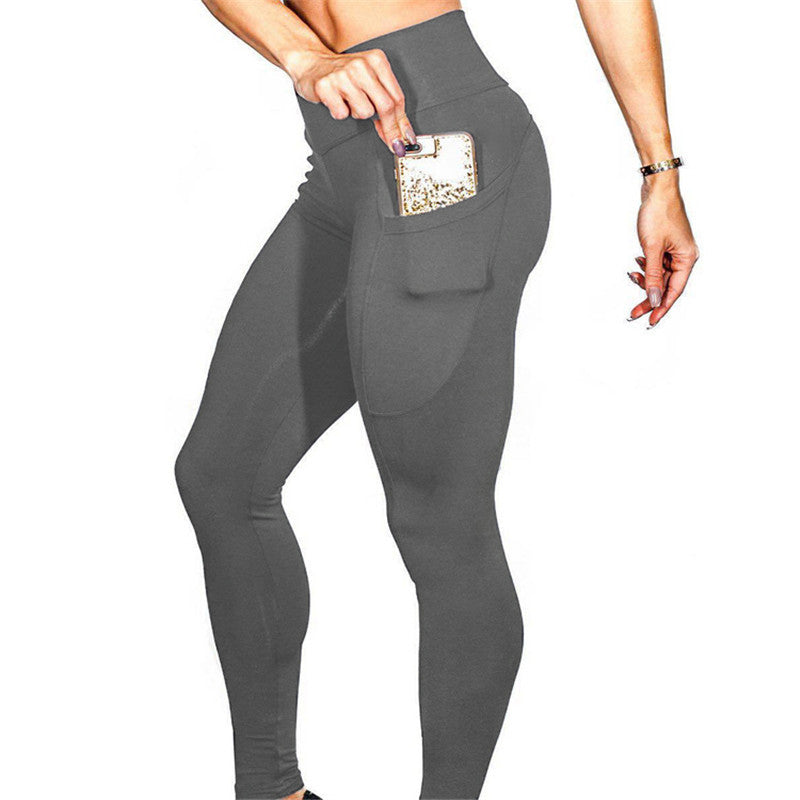High-Waist Yoga Pants with Pocket and Butt Lift Design