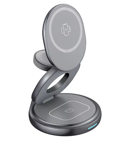 Foldable 30W Magnetic Wireless Charger Stand 3-in-1