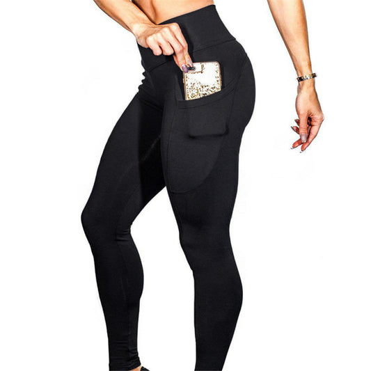 High-Waist Yoga Pants with Pocket and Butt Lift Design