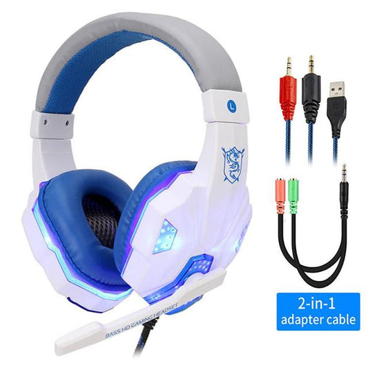Wired PS5 Gaming Headphones with Light Up Feature