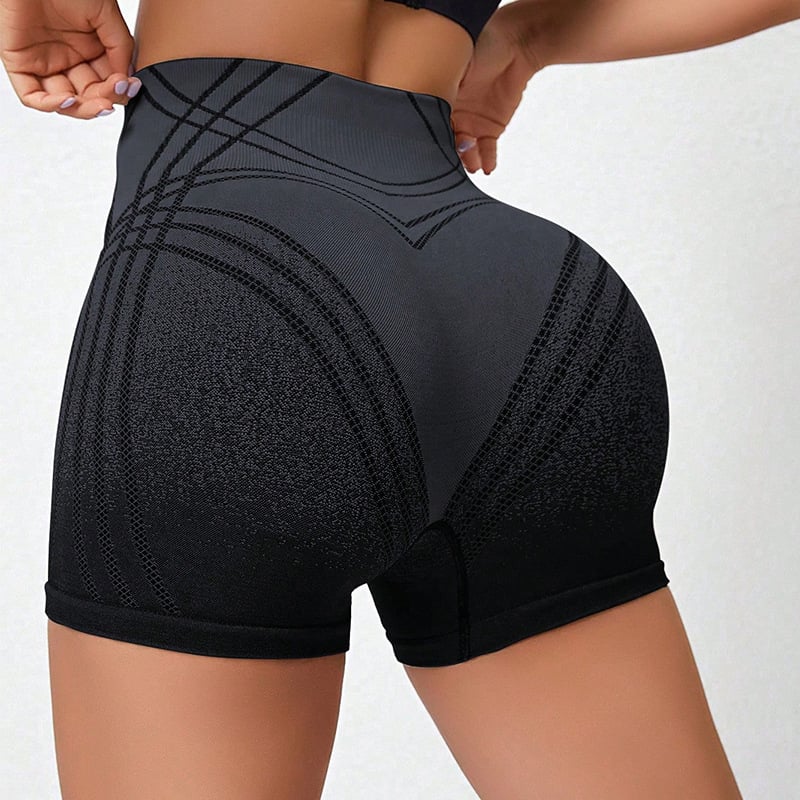High Waisted Gradient Fitness Shorts for Women