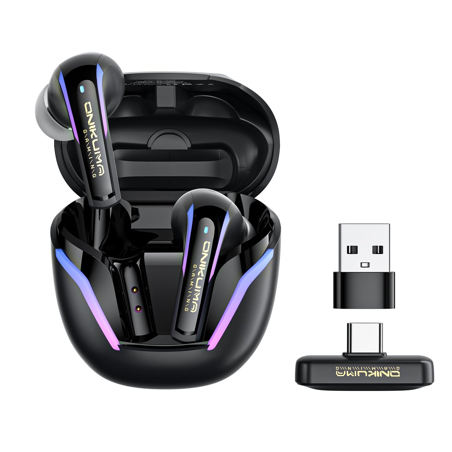 2.4G Wireless Gaming Earbuds with ENC Mic 20ms Low-Latency for PS5/4 Meta Quest 3/3S/2 2.4GHz Bluetooth Dual-Mode Headphones for Phone Pad Laptop Steam Deck Switch PC VR(with USB-C Dongle)