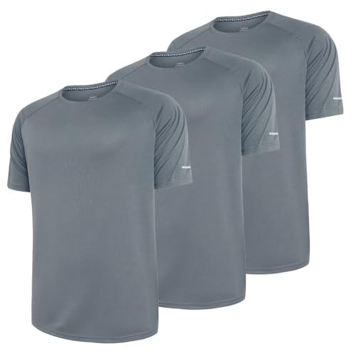 ZPB Mens 3 Pack Workout Shirts Dry Fit Moisture Wicking Short Sleeve Mesh Athletic T-Shirts-1-7-4XL