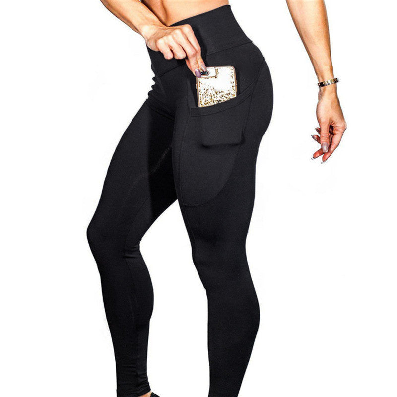 High-Waist Yoga Pants with Pocket and Butt Lift Design