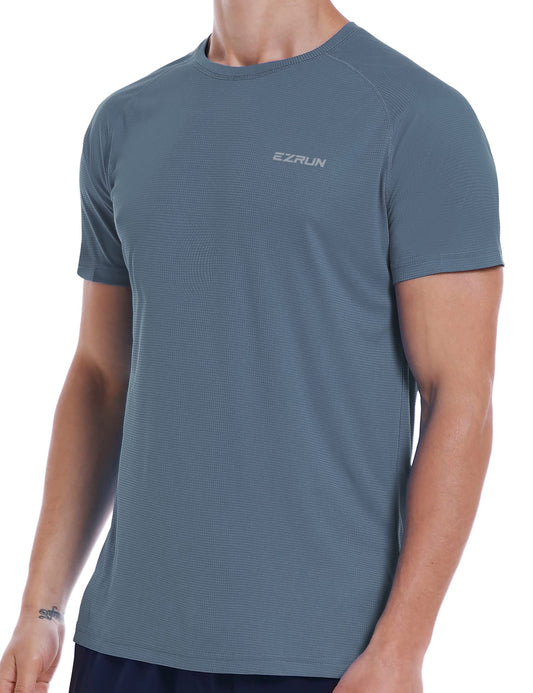 Mens Dry Fit Moisture Wicking Athletic T-Shirt Short Sleeve Workout Running Shirts for Men (Grey4XL)