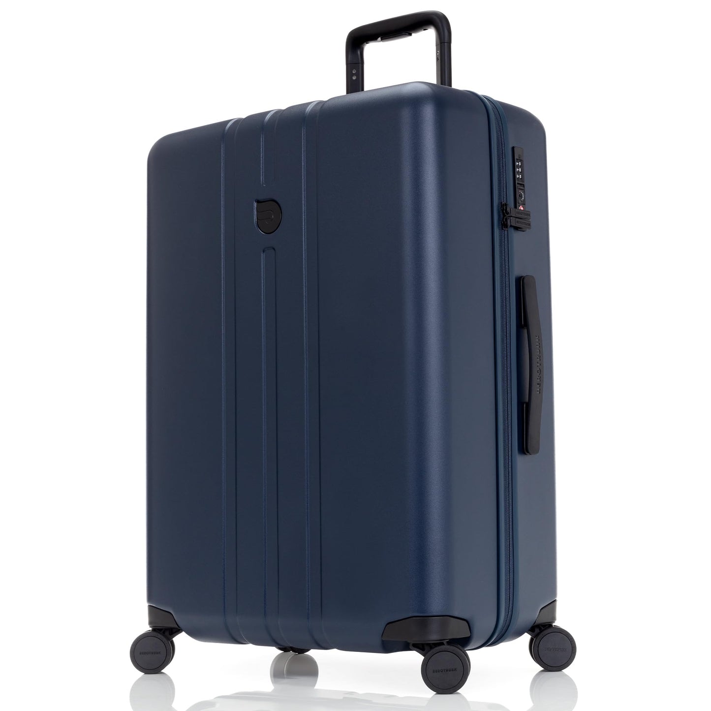 Aerotrunk Medium Checked Luggage with Spinner Wheels - Lightweight Hard Shell Travel Suitcase with TSA Lock - 26.5" Blue